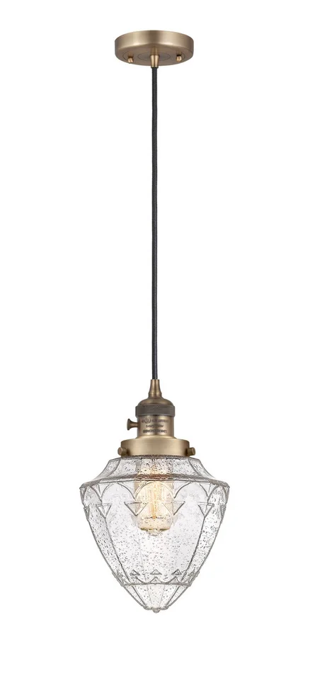 Franklin Restoration One Light Mini Pendant in Brushed Brass (405|201CSW-BB-G664-7)
