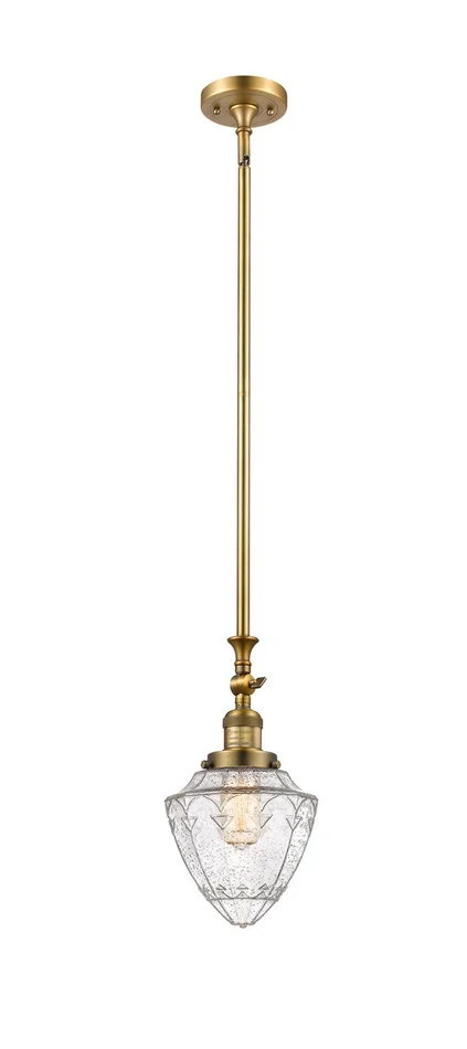 Franklin Restoration One Light Mini Pendant in Brushed Brass (405|206-BB-G664-7)
