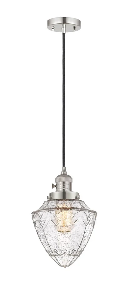 Franklin Restoration One Light Mini Pendant in Polished Nickel (405|201CSW-PN-G664-7)