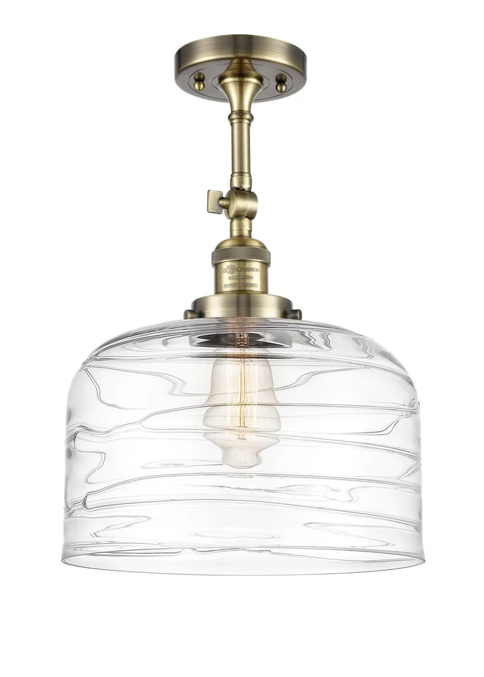 Franklin Restoration One Light Semi-Flush Mount in Antique Brass (405|201F-AB-G713-L)