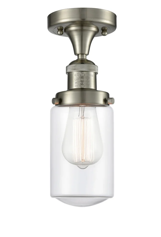 Franklin Restoration One Light Semi-Flush Mount in Brushed Satin Nickel (405|517-1CH-SN-G312)