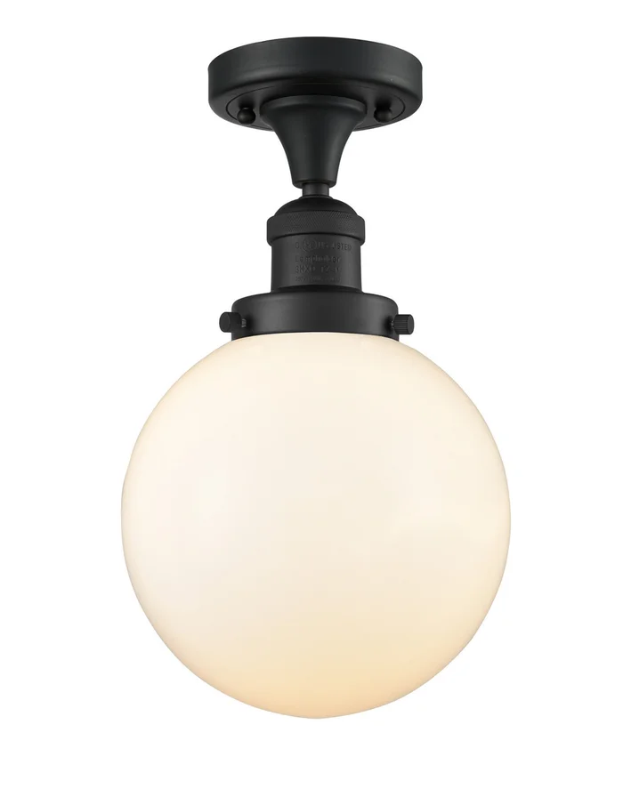 Franklin Restoration One Light Semi-Flush Mount in Matte Black (405|517-1CH-BK-G201-8)