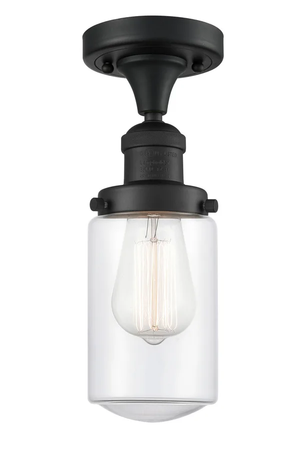 Franklin Restoration One Light Semi-Flush Mount in Matte Black (405|517-1CH-BK-G312)