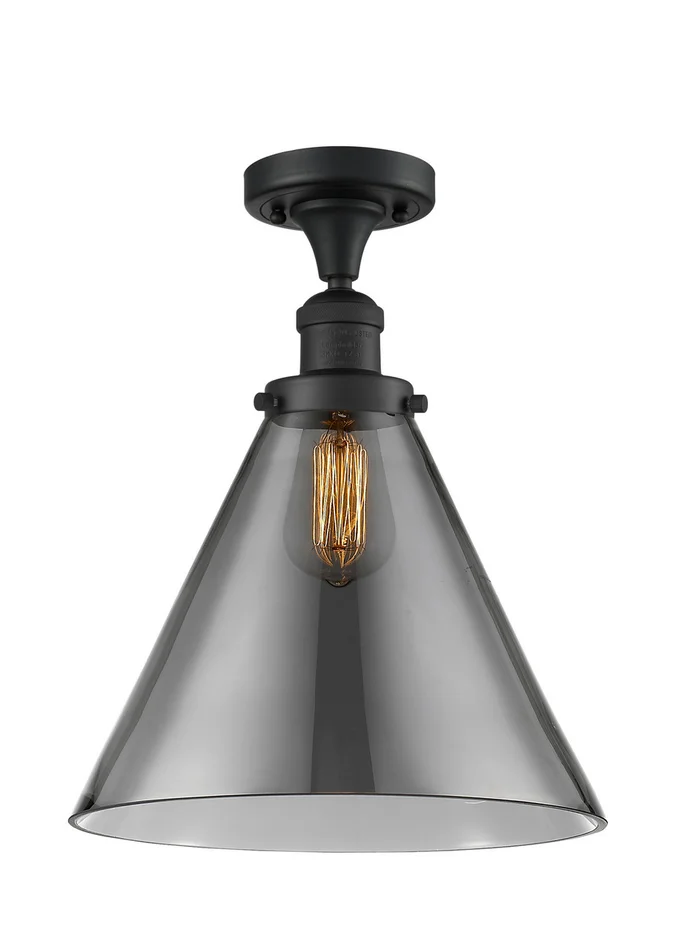 Franklin Restoration One Light Semi-Flush Mount in Matte Black (405|517-1CH-BK-G43-L)