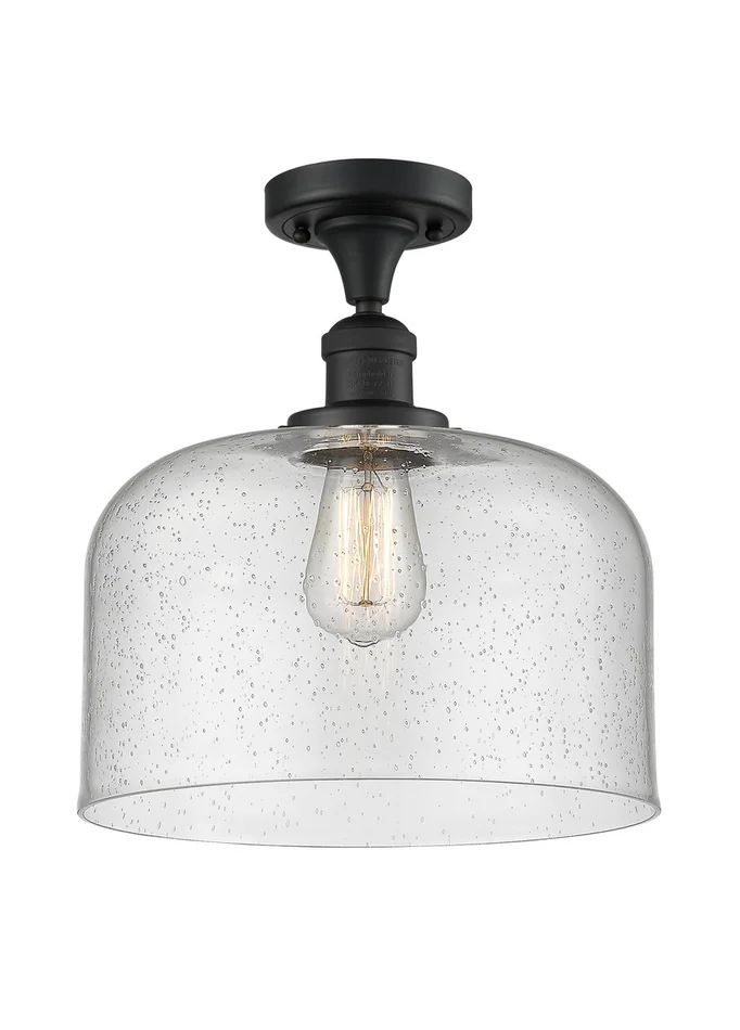 Franklin Restoration One Light Semi-Flush Mount in Matte Black (405|517-1CH-BK-G74-L)