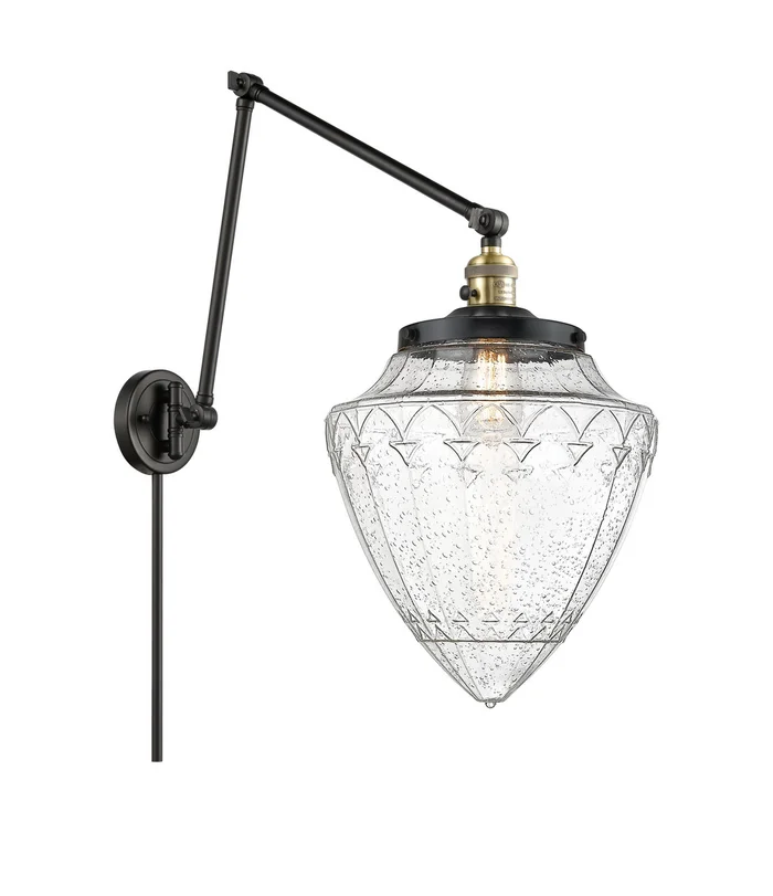 Franklin Restoration One Light Swing Arm Lamp in Brushed Brass (405|238-BB-G661-12)