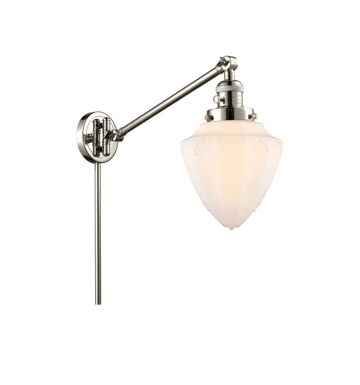 Franklin Restoration One Light Swing Arm Lamp in Polished Nickel (405|237-PN-G661-7)