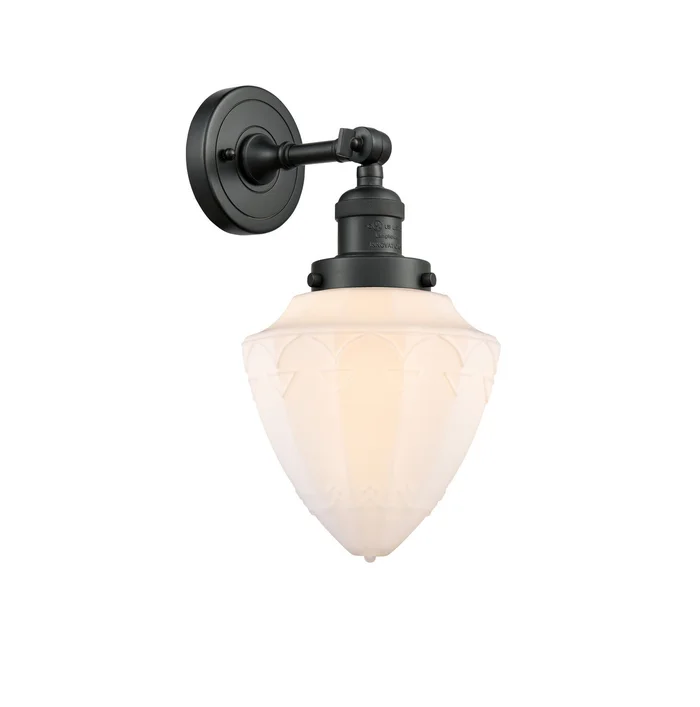 Franklin Restoration One Light Wall Sconce in Matte Black (405|203-BK-G661-7)