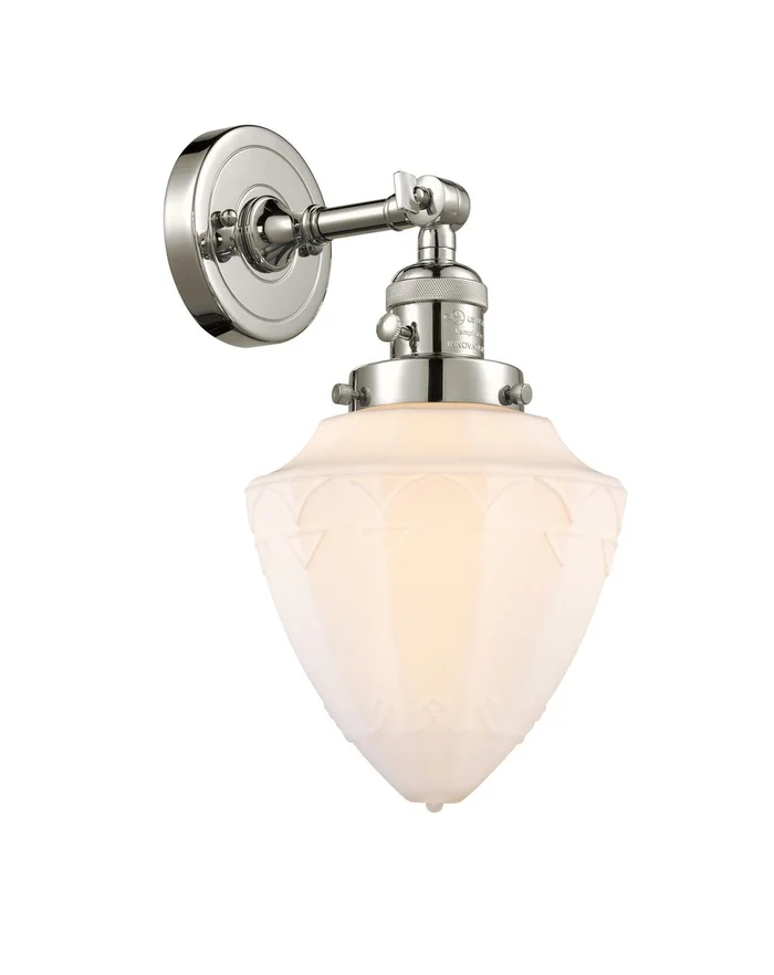 Franklin Restoration One Light Wall Sconce in Polished Nickel (405|203SW-PN-G661-7)