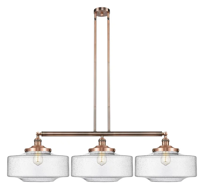 Franklin Restoration Three Light Island Pendant in Antique Copper (405|213-AC-G694-16)