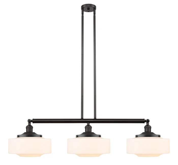 Franklin Restoration Three Light Island Pendant in Satin Gold (405|213-SG-G694-12)