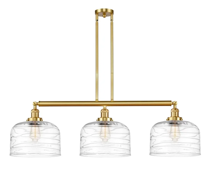 Franklin Restoration Three Light Island Pendant in Satin Gold (405|213-SG-G713-L)