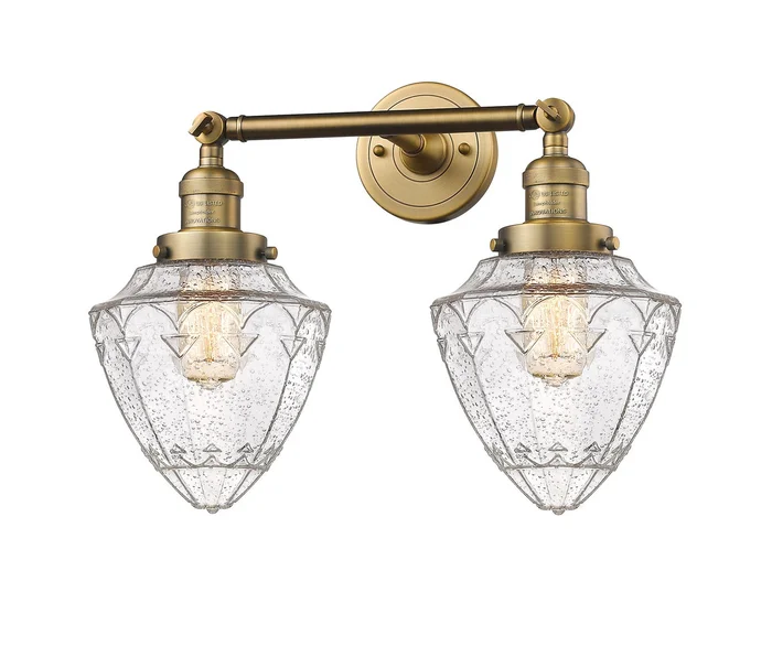 Franklin Restoration Two Light Bath Vanity in Brushed Brass (405|208-BB-G664-7)