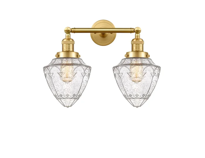 Franklin Restoration Two Light Bath Vanity in Satin Gold (405|208-SG-G664-7)