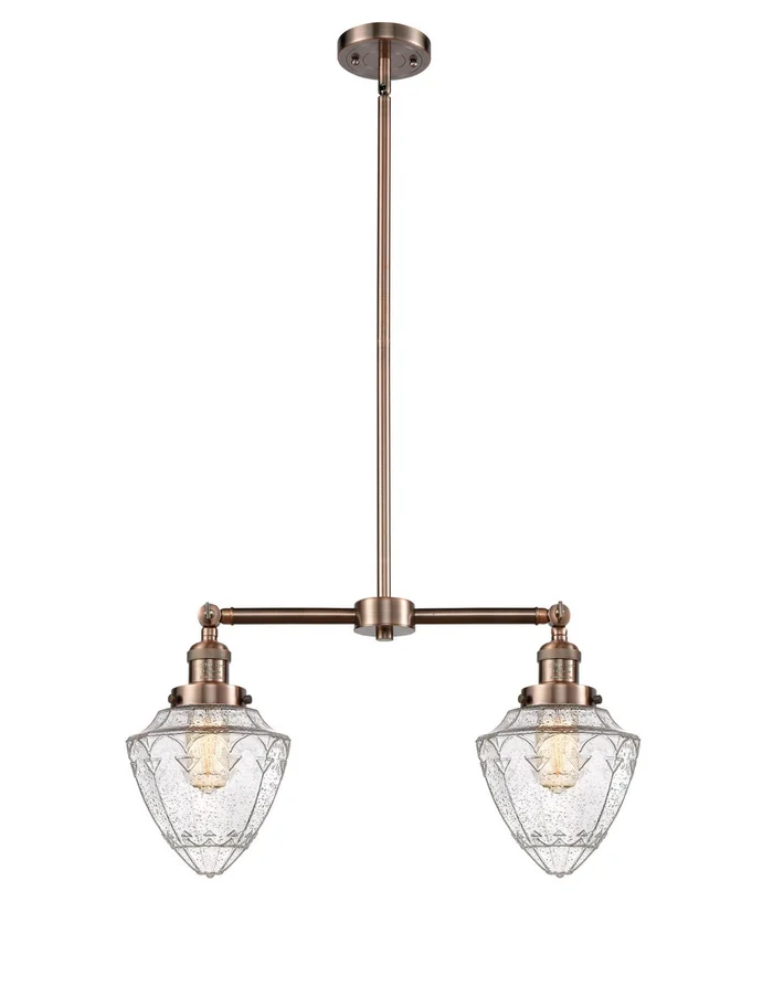 Franklin Restoration Two Light Island Pendant in Antique Copper (405|209-AC-G664-7)