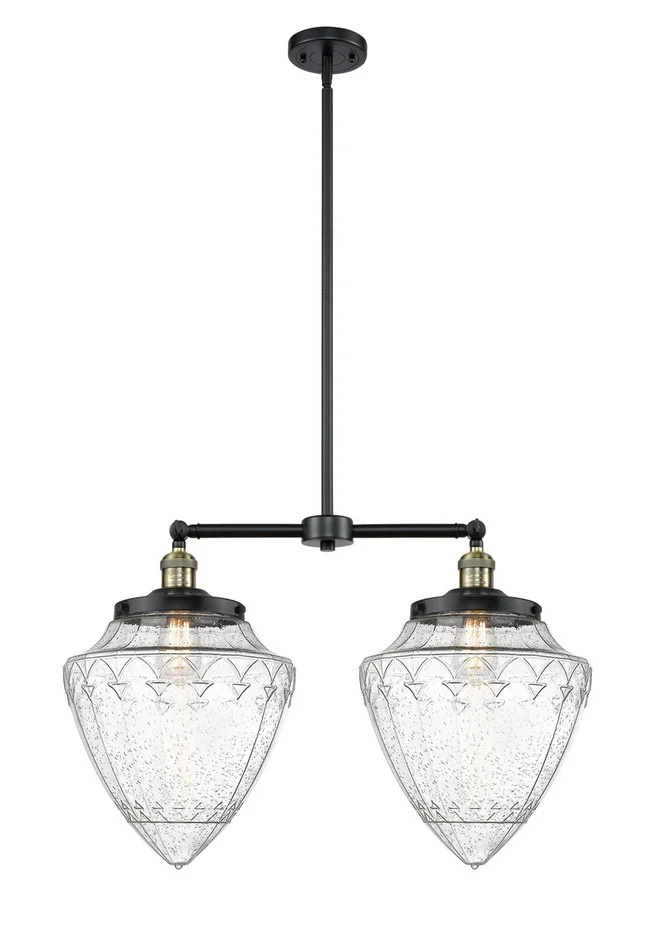 Franklin Restoration Two Light Island Pendant in Oil Rubbed Bronze (405|209-OB-G664-12)