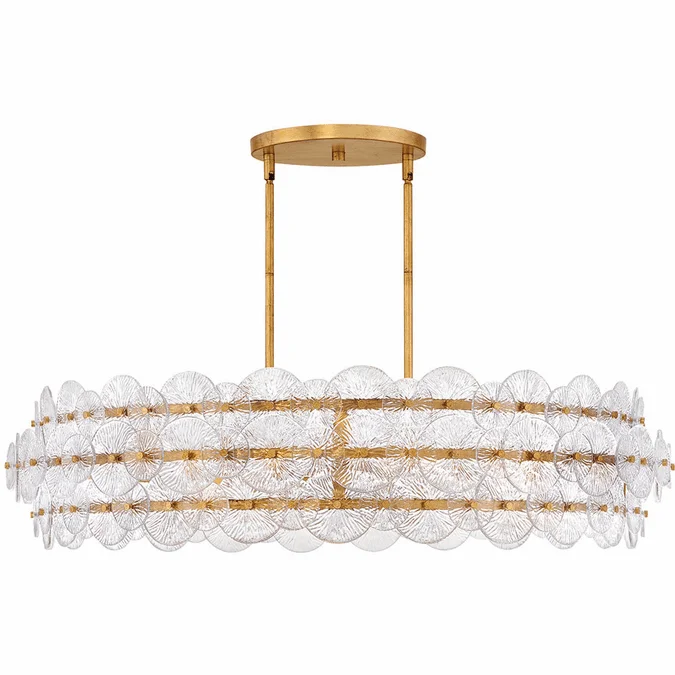 Fredrick Ramond FR30124DA Rene Contemporary Distressed Brass Kitchen Island Lighting