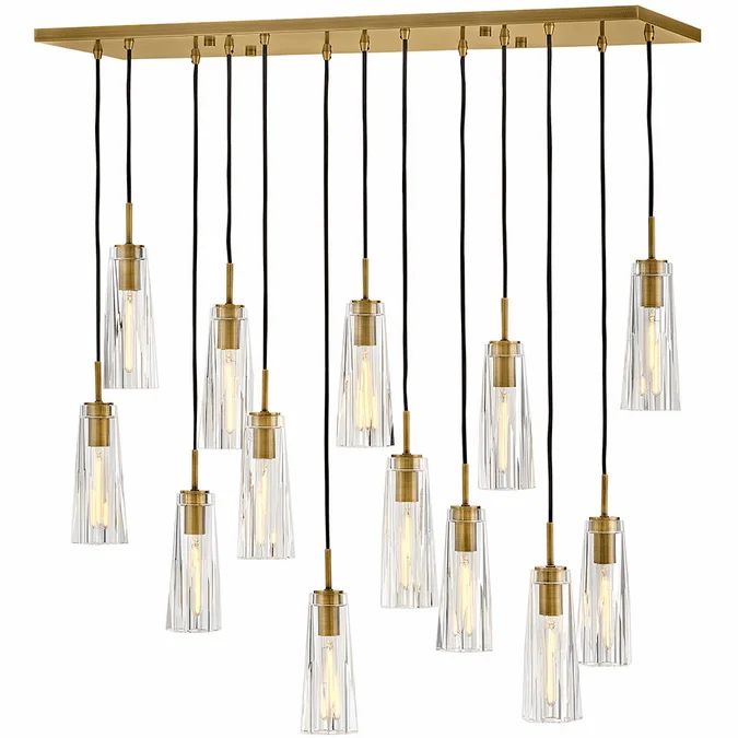 Fredrick Ramond FR31105HBR-CL Cosette Modern Heritage Brass LED Multi Hanging Lamp