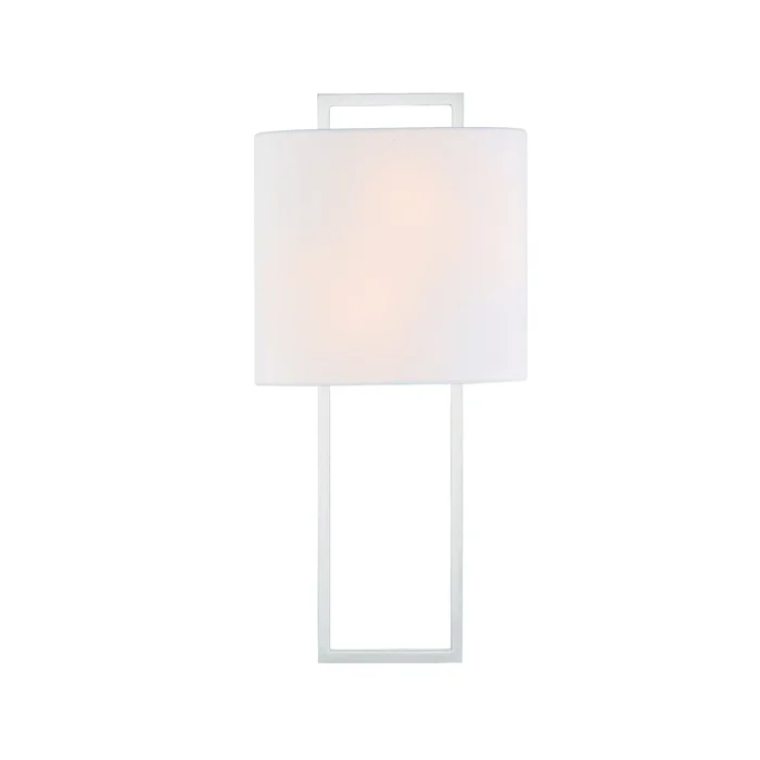 Fremont 2 Light Polished Nickel Sconce Silk Shade 10″W x 21″H x 4″D