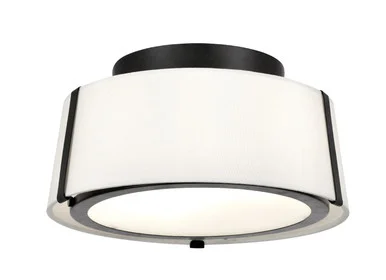 Fulton Two Light Semi Flush Mount in Black (60|FUL-903-BK)