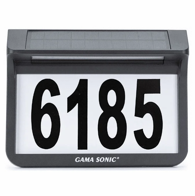 Gama Sonic 81i90010 Address Modern Address Wall Plaque Light with Ground Stakes