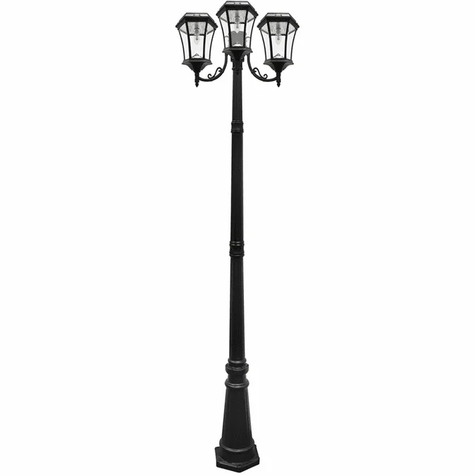 Gama Sonic 94B003 Victorian Modern Black Solar Exterior Post Light