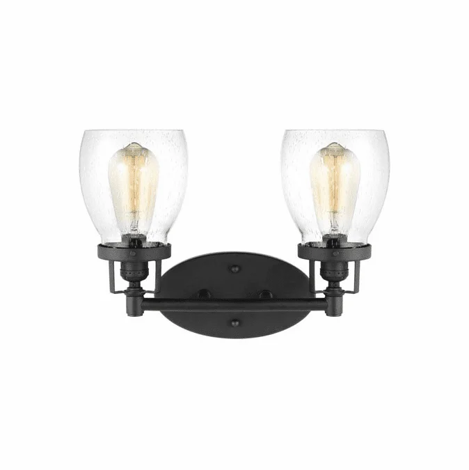 Generation Lighting 4414502-112 Belton Modern Midnight Black 2-Light Bath Lighting Fixture