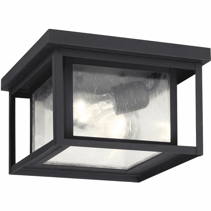 Generation Lighting 78027-12 Hunnington Contemporary Black Outdoor 10″ Flush Lighting