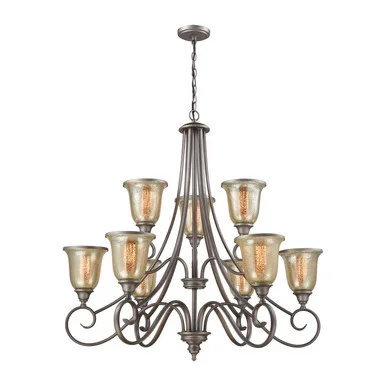 Georgetown Nine Light Chandelier in Weathered Zinc (45|CN230927)