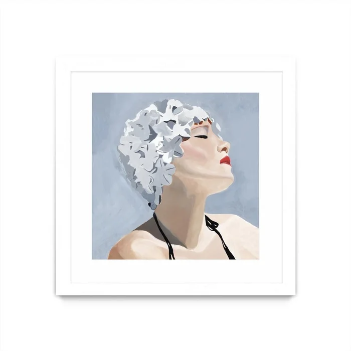 Getting My Tan On Matted and Framed White 36×36 Wall Art|uvre dart murale encadre blanche et mate Getting My Tan On 36×36