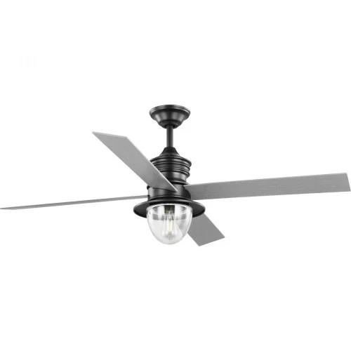 Gillen 56” 4-Blade LED Indoor/Outdoor Blistered Iron Vintage Electric Ceiling Fan with Light Kit (149|P250075-171-WB)