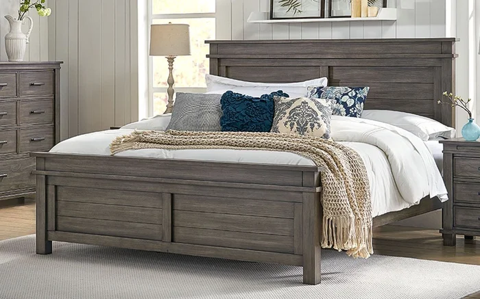 Glacier Point Queen Panel Bed in Greystone GLPGR5030
