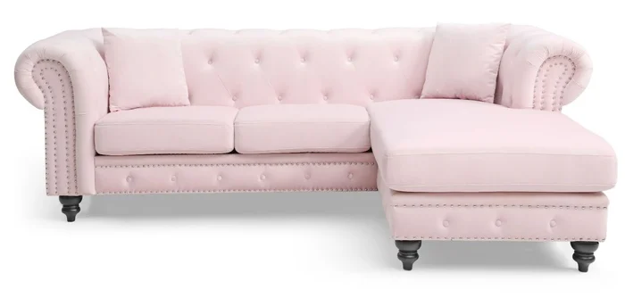 Glory Furniture G0354 Sofa Chaise in Pink G0354B-SC