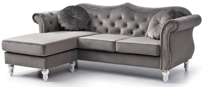 Glory Furniture G0660 Sofa Chaise in Dark Gray G0660B-SCH