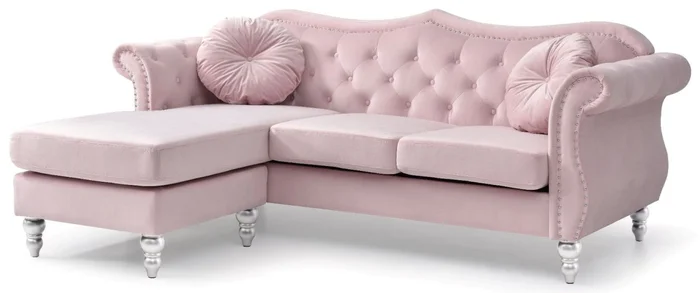 Glory Furniture G0664 Sofa Chaise in Pink G0664B-SCH