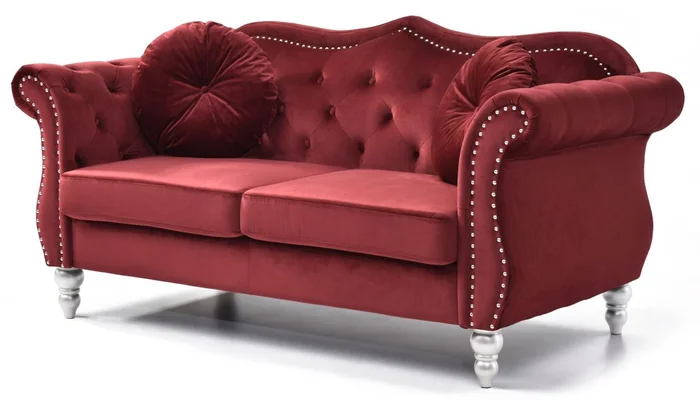 Glory Furniture G0669A Loveseat in Burgundy G0669A-L