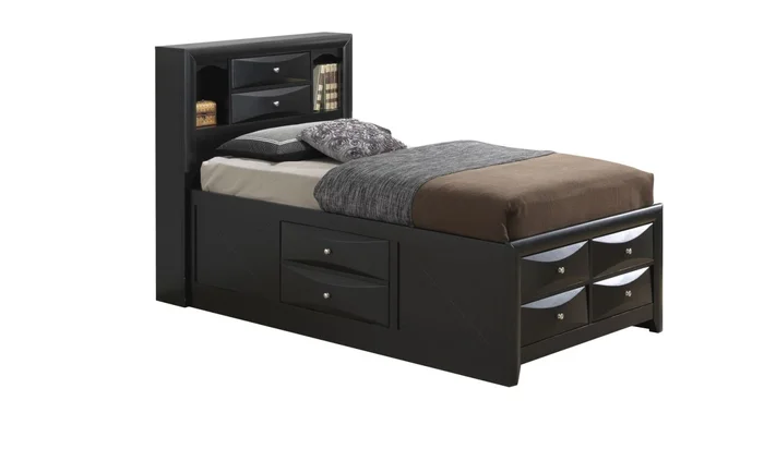 Glory Furniture G1500 Twin Storage Bed in Black G1500G-TSB3