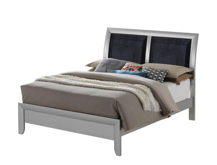 Glory Furniture G1503A King Sleigh Bed in Silver
