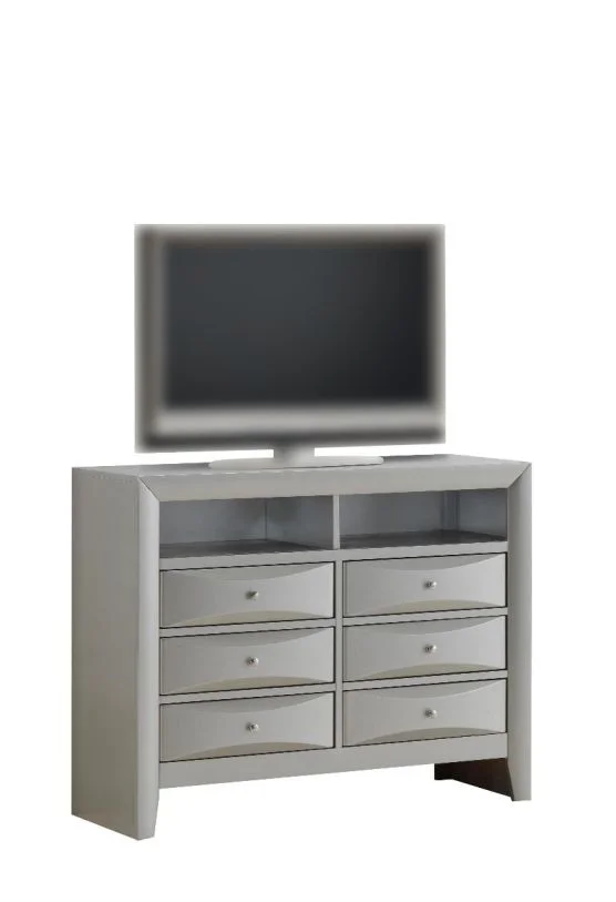 Glory Furniture G1503A Media Chest in Silver G1503-TV2