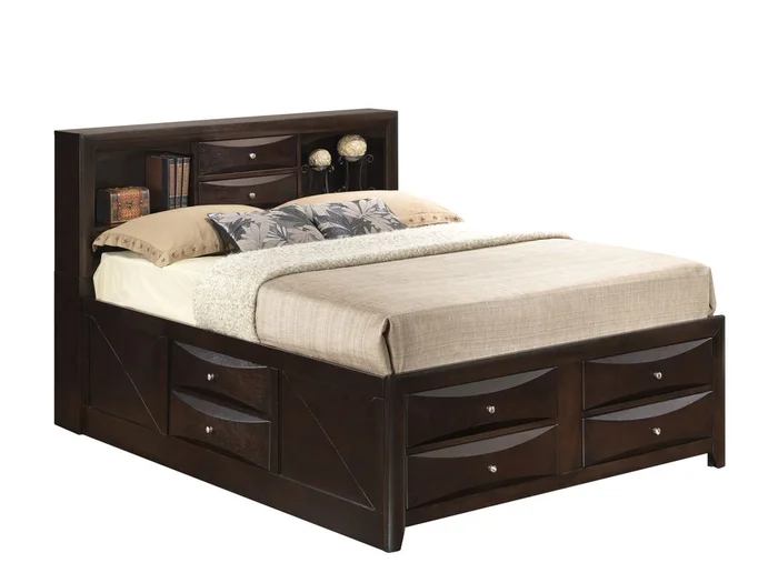 Glory Furniture G1525G King Storage Bed in Cappuccino G1525G-KSB3