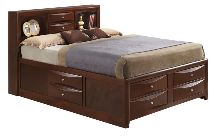 Glory Furniture G1550 Queen Storage Bed in Cherry G1550G-QSB3