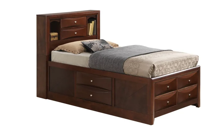 Glory Furniture G1550 Twin Storage Bed in Cherry G1550G-TSB3