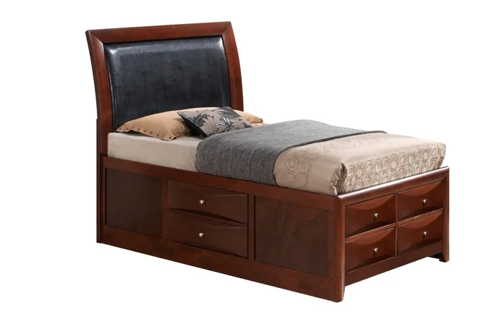 Glory Furniture G1550I Twin Sleigh Storage Bed in Cherry