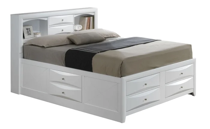 Glory Furniture G1570G Queen Storage Bed in White G1570G-QSB3