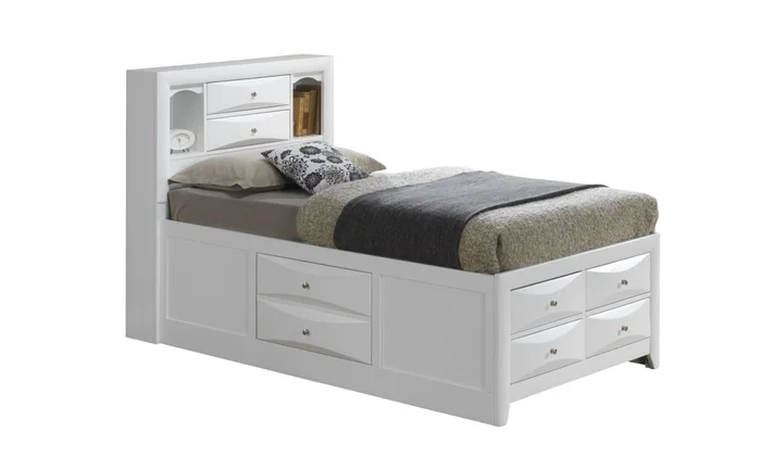 Glory Furniture G1570G Twin Storage Bed in White G1570G-TSB3