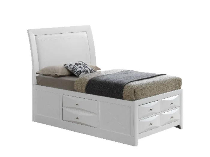 Glory Furniture G1570I Twin Sleigh Storage Bed in White