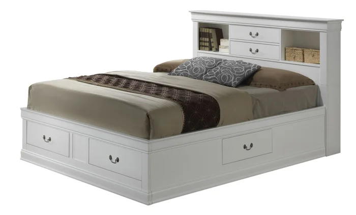 Glory Furniture G3190B Full Storage Bed in White G3190B-FSB