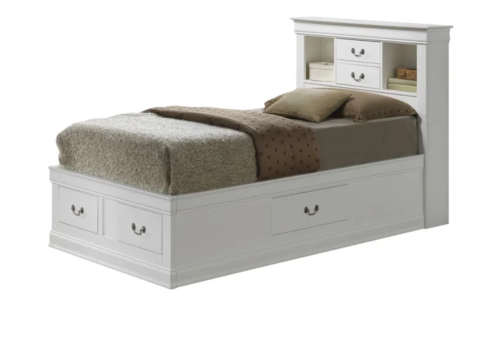 Glory Furniture G3190B Twin Storage Bed in White G3190B-TSB