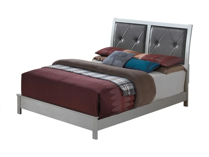 Glory Furniture G4200A Full Sleigh Bed in Silver