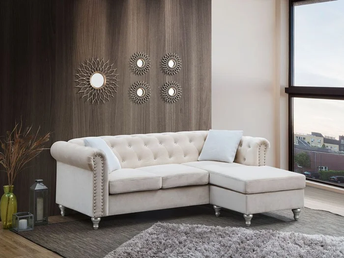 Glory Furniture G867 Sofa Chaise in Ivory G867B-SCH